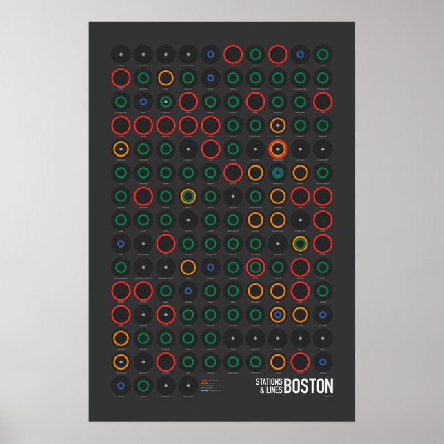 Affiches Stations & Lignes : Boston (Sombre) (Devant)