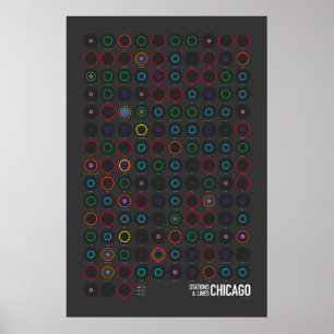 Affiches Stations & Lignes : Chicago (Sombre)