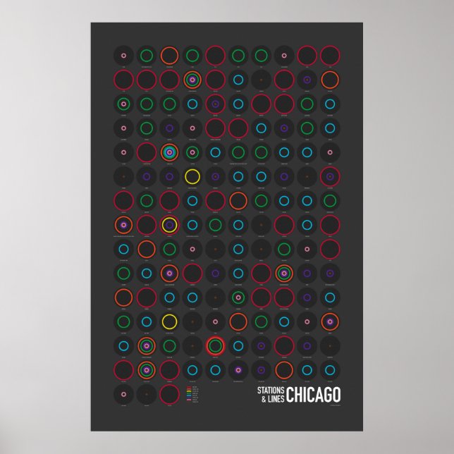 Affiches Stations & Lignes : Chicago (Sombre) (Devant)