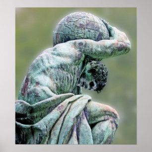 Affiches Statue de Bismarck, Berlin, atlas grec de Dieu, Ba