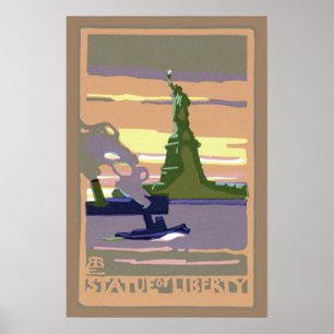 Affiches Statue de la Liberté à New York, Voyage Vintage