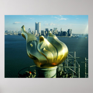 Affiches Statue de la Liberté de la flamme et de Manhattan