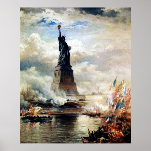 Affiches Statue de la Liberté dévoilée par Edward Moran (Devant)