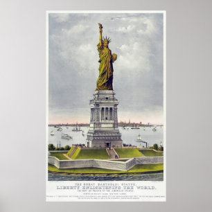 Affiches Statue de la Liberté Lithographie historique (1886