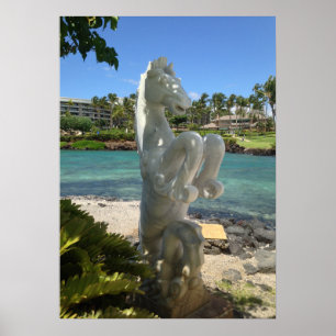 Affiches Statue de l'Hippocampe (Sea-Horse), Waikoloa, Hawa