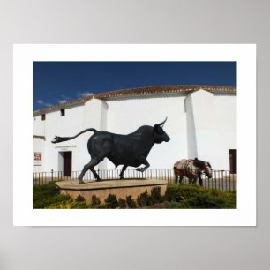 Affiches Statue de taureau et cheval espagnol