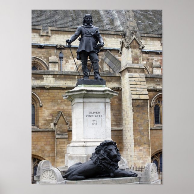 Affiches Statue d'Oliver Cromwell - Parlement - Westminster (Devant)