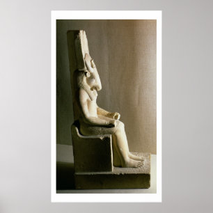 Affiches Statue du dieu Montu avec la tête d'un taureau, f