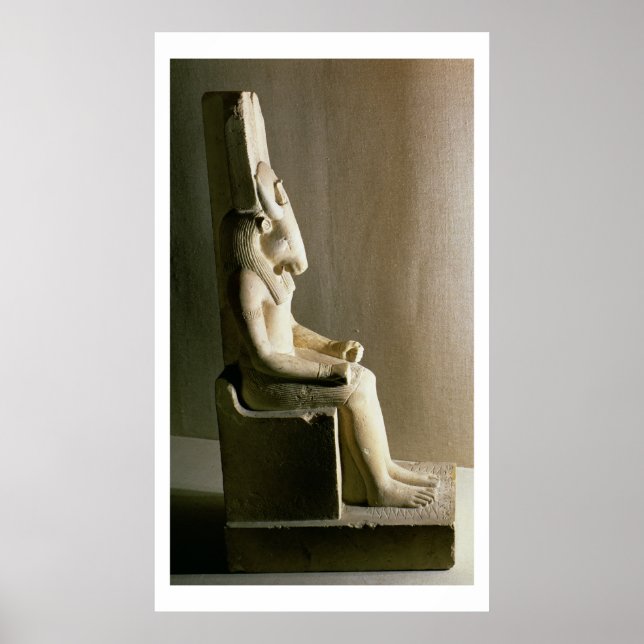 Affiches Statue du dieu Montu avec la tête d'un taureau, f (Devant)