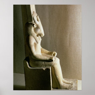 Affiches Statue du dieu Montu avec la tête d'un taureau, f