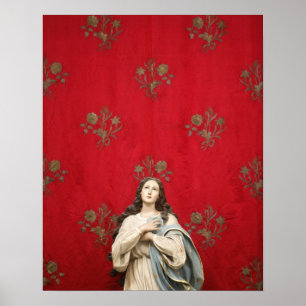 Affiches Statue d'une vierge dans une église de Spaccanapol