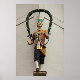 Affiches Statue orne un bâtiment, Bavière