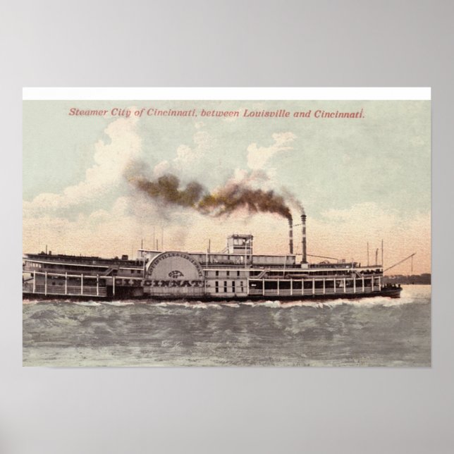 Affiches Steamer City of Cincinnati (Devant)