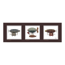 Steampunk Airship Trio of Imaginaire Dirigibles