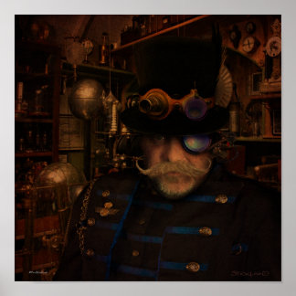 Affiches Steampunk Art - Fantasy Inventor Captain Sean