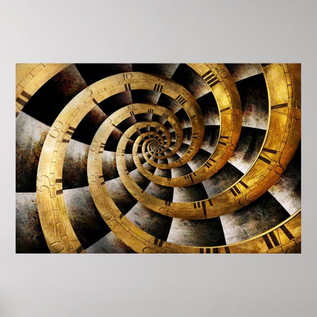 Affiches Steampunk - Horloge - Le flux du temps (Devant)
