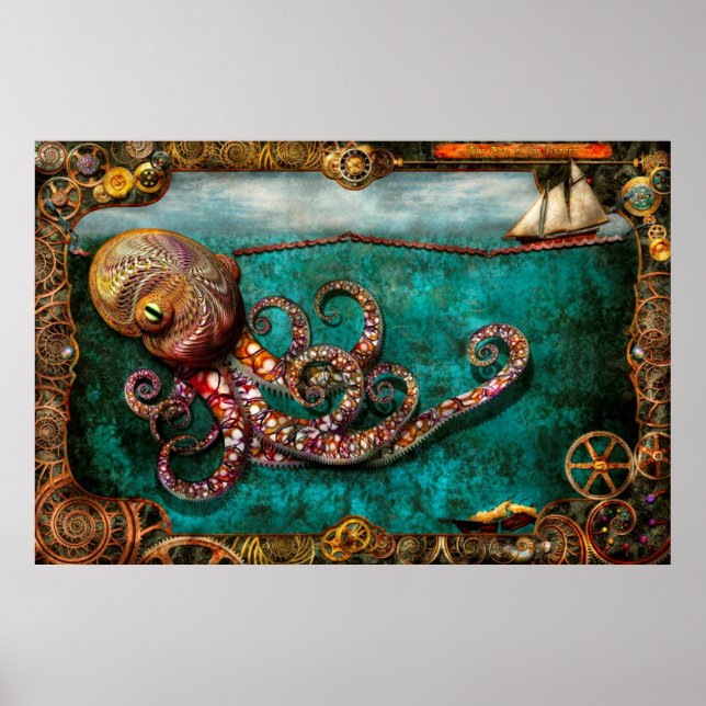 Affiches Steampunk - Le conte du Kraken (Devant)