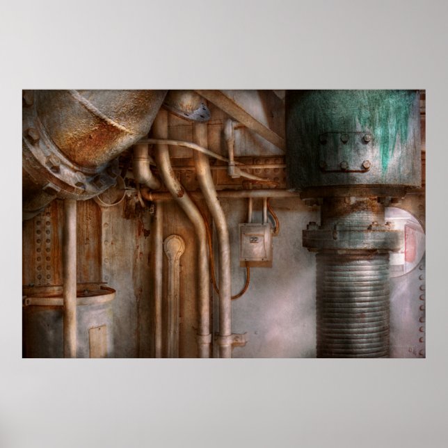 Affiches Steampunk - Plomberie - abstrait industriel (Devant)
