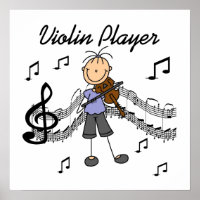 Stick Figure Girl Violin Player T-shirts et cadeau