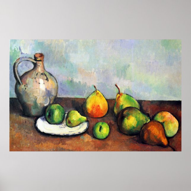 Affiches Still Life, Jar et Fruit de Paul Cezanne (Devant)