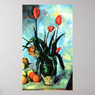 Affiches Still Life, vase avec tulipes de Paul Cezanne