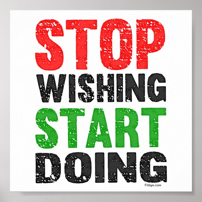 Affiches Stop Wishing Start Doing Retro Style (Devant)