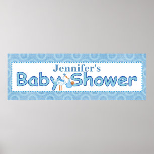 Affiches Stork Baby Boy Douche Bannière