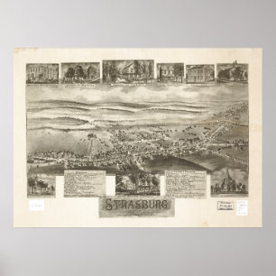 Affiches Strasbourg Pennsylvanie 1903 Carte panoramique ant
