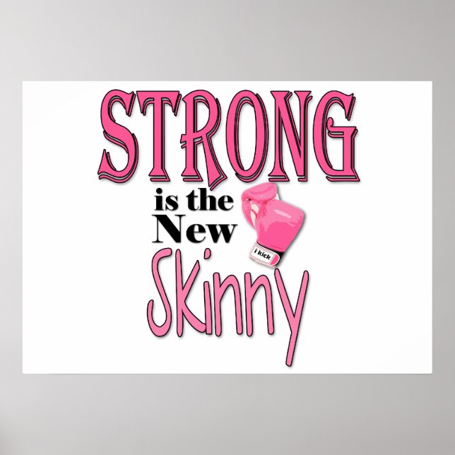 Affiches STRONG est la nouvelle Skinny! Avec Gants En Boxe  (Devant)