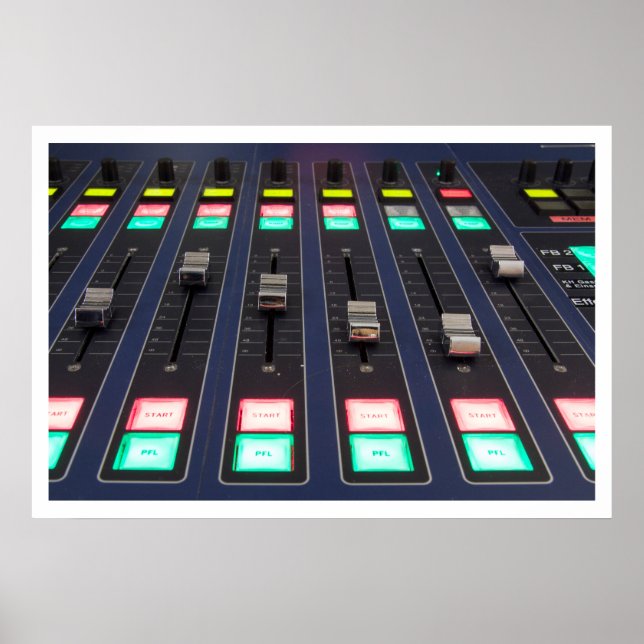 Affiches Studio Mixer Panel Closeup (Devant)