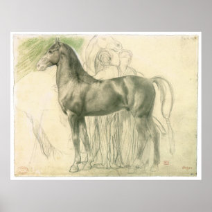 Affiches Study of a Horse with Figures, c.1861 Edgar Degas