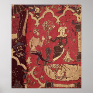Affiches Stumpwork dépeignant Tristan et Isolde