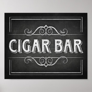 Affiches Style de calque BARRE CIGAR Signe Imprimer