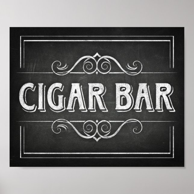 Affiches Style de calque BARRE CIGAR Signe Imprimer (Devant)