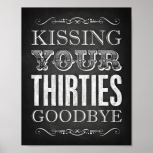 Affiches Style de chalk KISSING VOS TRENTE BONNE IMPRIMER