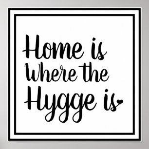 Affiches Style Hygge nordique  La maison est l'endroit où 