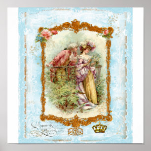 Affiches Style Romantique Français Couple Regency Imprimer
