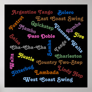 Affiches Styles de danse de salle de bal