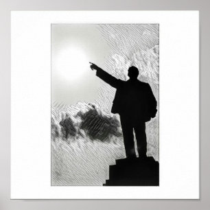 Affiches Stylisé Lenin Pointing the Way