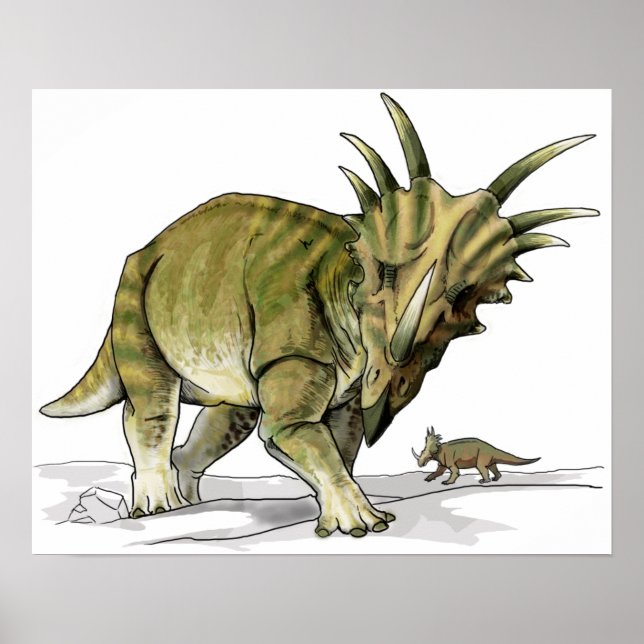 Affiches Styracosaurus - Dinosaure crétois (Devant)