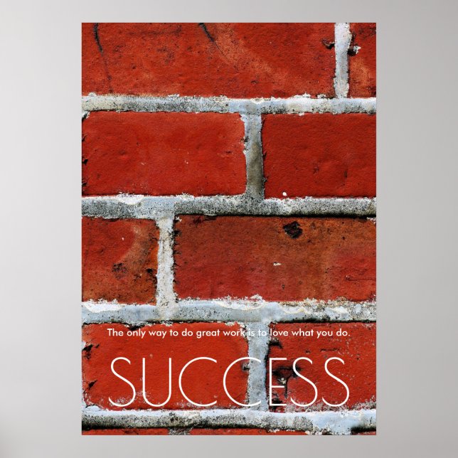 Affiches Succès Motivation tendance Stylish Red Wall Brick (Devant)