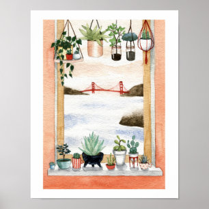 Affiches Succulents et Golden Gate Bridge
