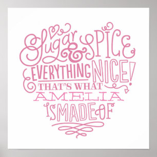 Affiches Sucre et épices Nom de l'enfant Art
