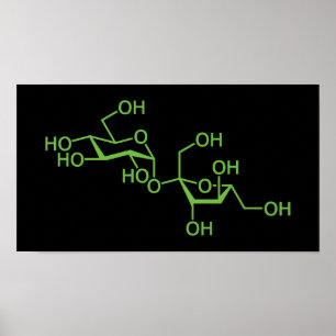 Affiches Sucrose Sugar Molecule Chemical Diagram