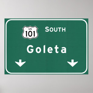 Affiches Sud de Goleta la Californie US-101 d'un état à un