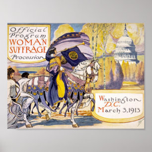Affiches Suffrage féminin 1913 Fille à cheval
