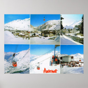 Affiches Suisse, station de ski d'hiver Andermatt