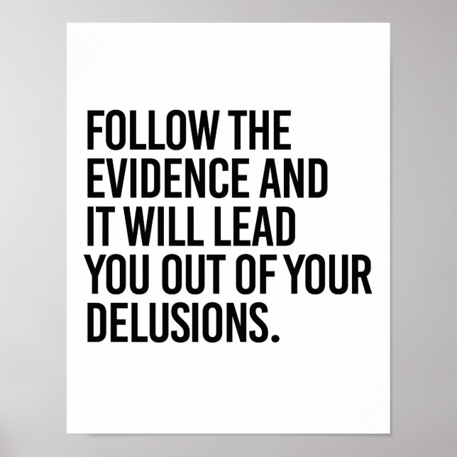 Affiches Suivez les preuves et cela vous mènera hors de vou (Devant)