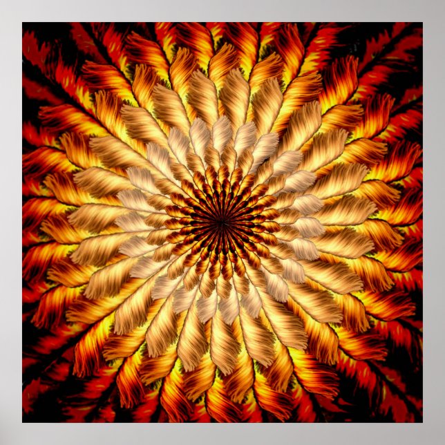 Affiches Sun Mandala en plumes (Devant)