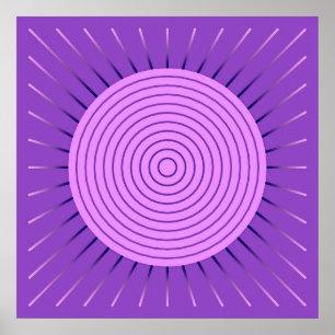 Affiches Sunburst géométrique moderne - Amethyst Purple